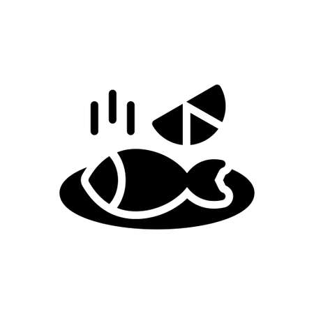 fish food vector glyph flat iconのイラスト素材