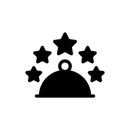 five star hotel vector glyph flat iconのイラスト素材