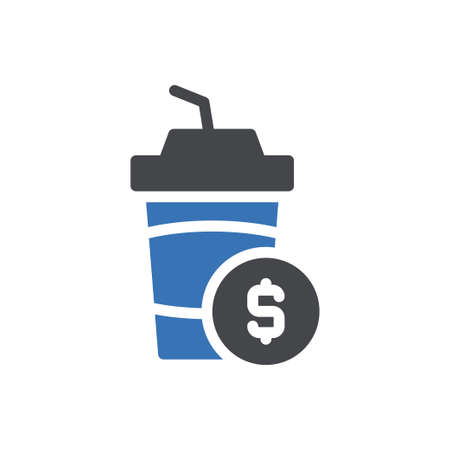 juice dollar pay vector glyph colour iconのイラスト素材