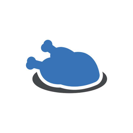 chicken food vector glyph colour iconのイラスト素材