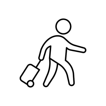 man traveling vector thin line iconのイラスト素材