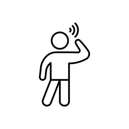 loudly talk vector thin line iconのイラスト素材