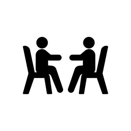 discussion vector glyph flat iconのイラスト素材