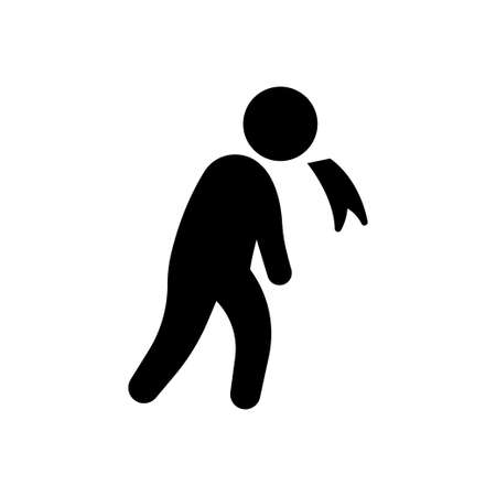 man vomiting vector glyph flat iconのイラスト素材