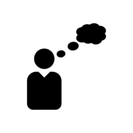 thinking vector glyph flat iconのイラスト素材