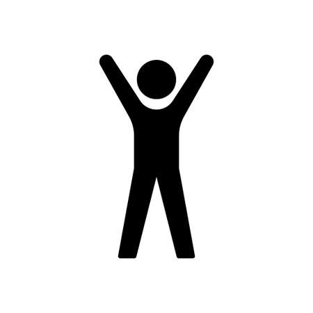 man enjoying vector glyph flat iconのイラスト素材