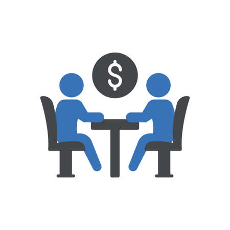business meeting vector glyph colour iconのイラスト素材
