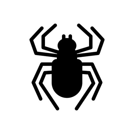 spider vector glyph flat iconのイラスト素材