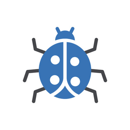ladybird vector glyph color iconのイラスト素材
