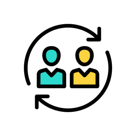 exchange vector line colour iconのイラスト素材
