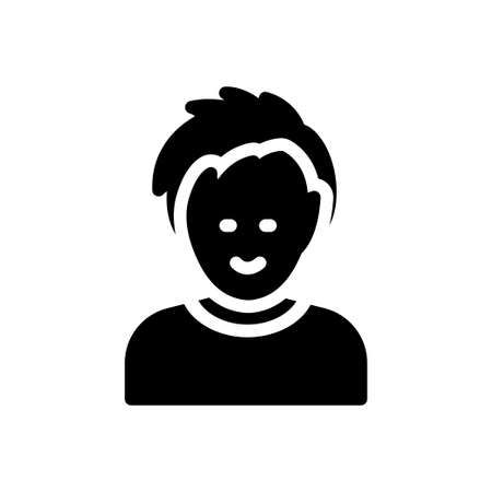 boy vector glyph flat iconのイラスト素材