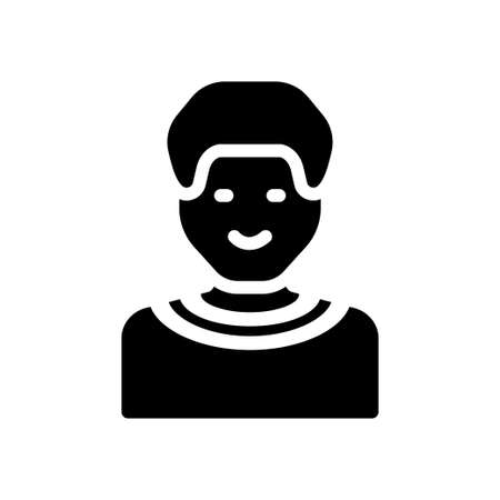 man vector glyph flat iconのイラスト素材