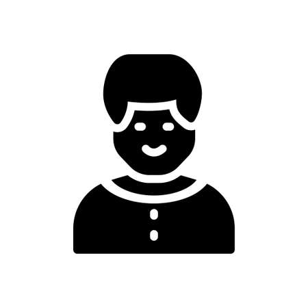 man vector glyph flat iconのイラスト素材