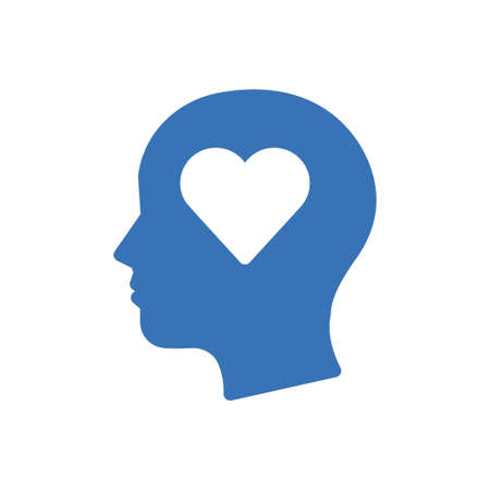 heart mind vector glyph colour iconのイラスト素材