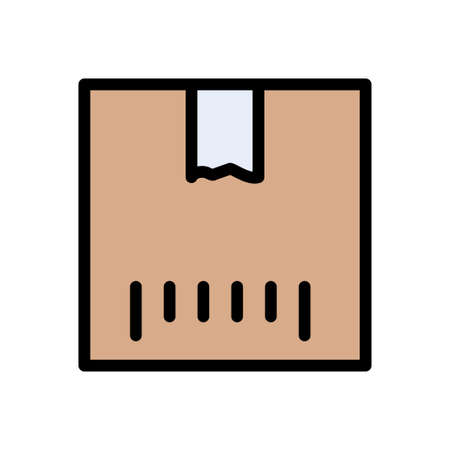 parcel vector color line iconのイラスト素材