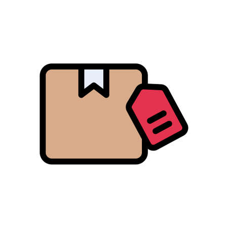 box vector color line iconのイラスト素材