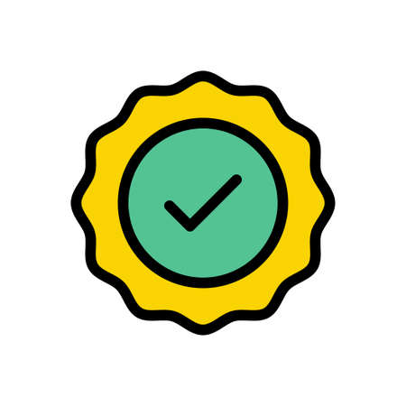 check vector color line iconのイラスト素材