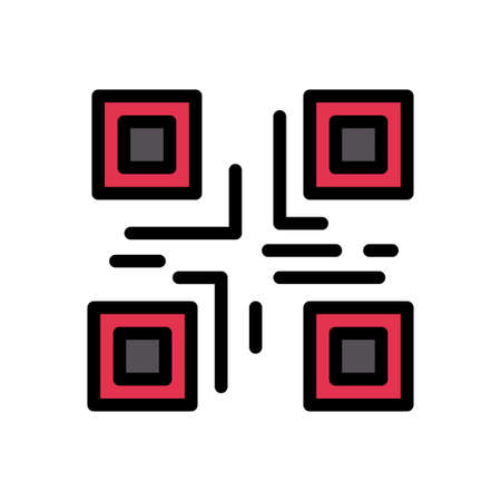 QR code vector color line icon