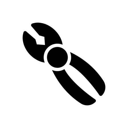 plier vector glyph flat iconのイラスト素材