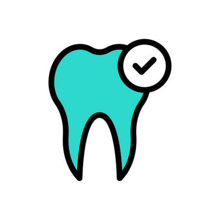 teeth vector colour line iconのイラスト素材