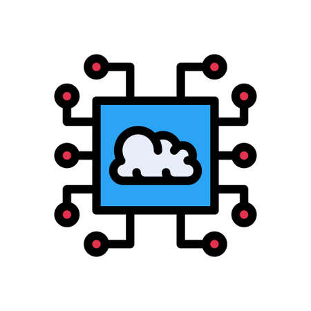 cloud vector glyph color iconのイラスト素材