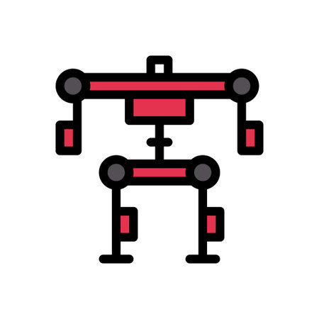 robotics vector color line iconのイラスト素材