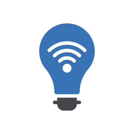 bulb vector glyph colour iconのイラスト素材
