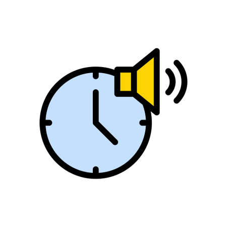 alarm vector colour line iconのイラスト素材