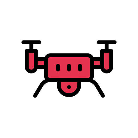 drone vector colour line iconのイラスト素材