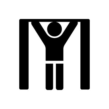 chin up vector glyph flat iconのイラスト素材