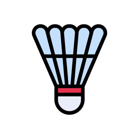 shuttlecock vector color line iconのイラスト素材