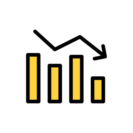 down vector color line iconのイラスト素材