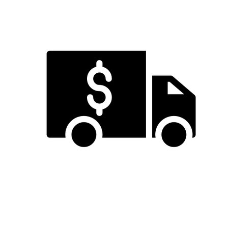 truck vector glyph flat iconのイラスト素材