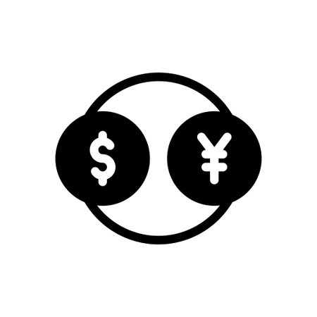 currency vector glyph flat iconのイラスト素材