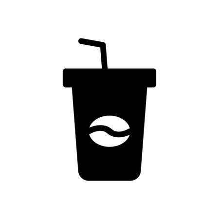 coffee vector glyph flat iconのイラスト素材