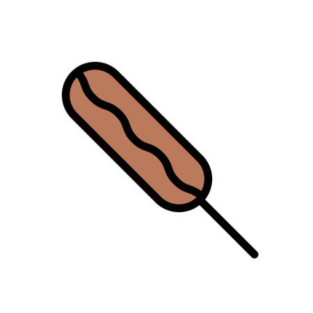 sausage vector color line iconのイラスト素材
