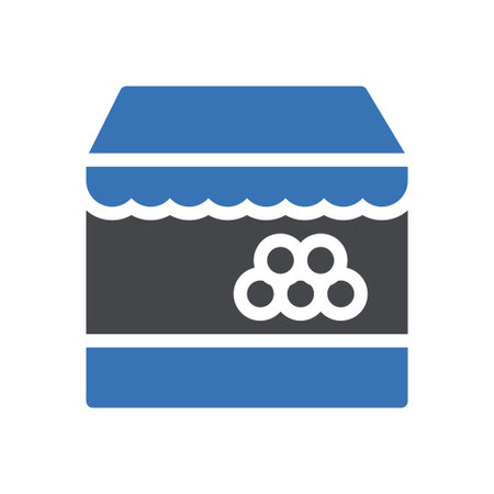 stall vector glyph color iconのイラスト素材