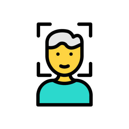 face vector color line iconのイラスト素材