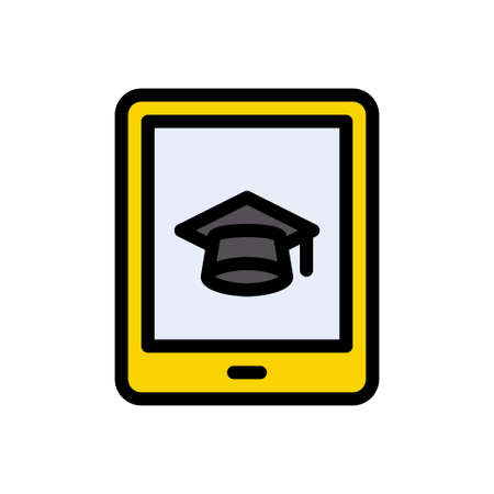 online vector color line iconのイラスト素材