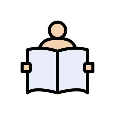 reading vector color line iconのイラスト素材