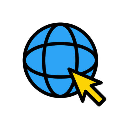 global cursor vector line colour iconのイラスト素材