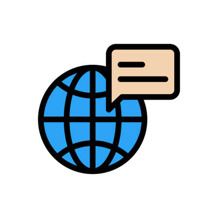 online message vector line colour iconのイラスト素材