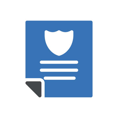 shield file vector glyph colour iconのイラスト素材