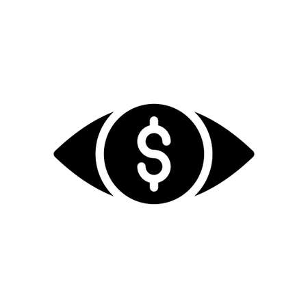 dollar eye vector glyph flat iconのイラスト素材