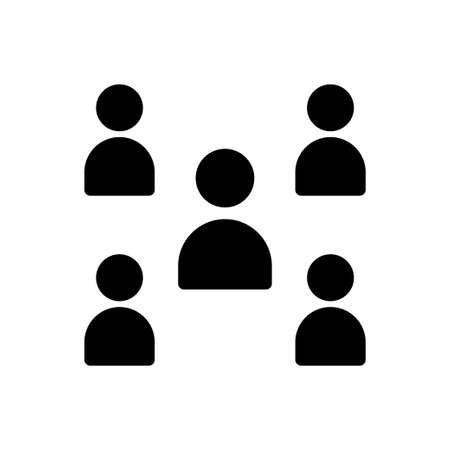 group team vector glyph flat iconのイラスト素材