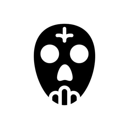 skull vector glyph flat iconのイラスト素材