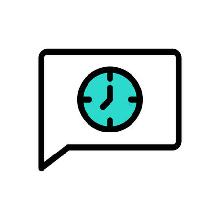 time vector color line iconのイラスト素材