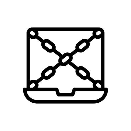 laptop vector color line iconのイラスト素材