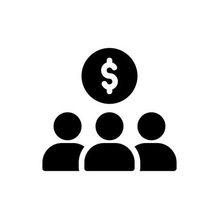 crowdfunding glyph flat iconのイラスト素材