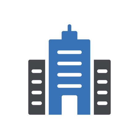 corporation vector glyph color iconのイラスト素材